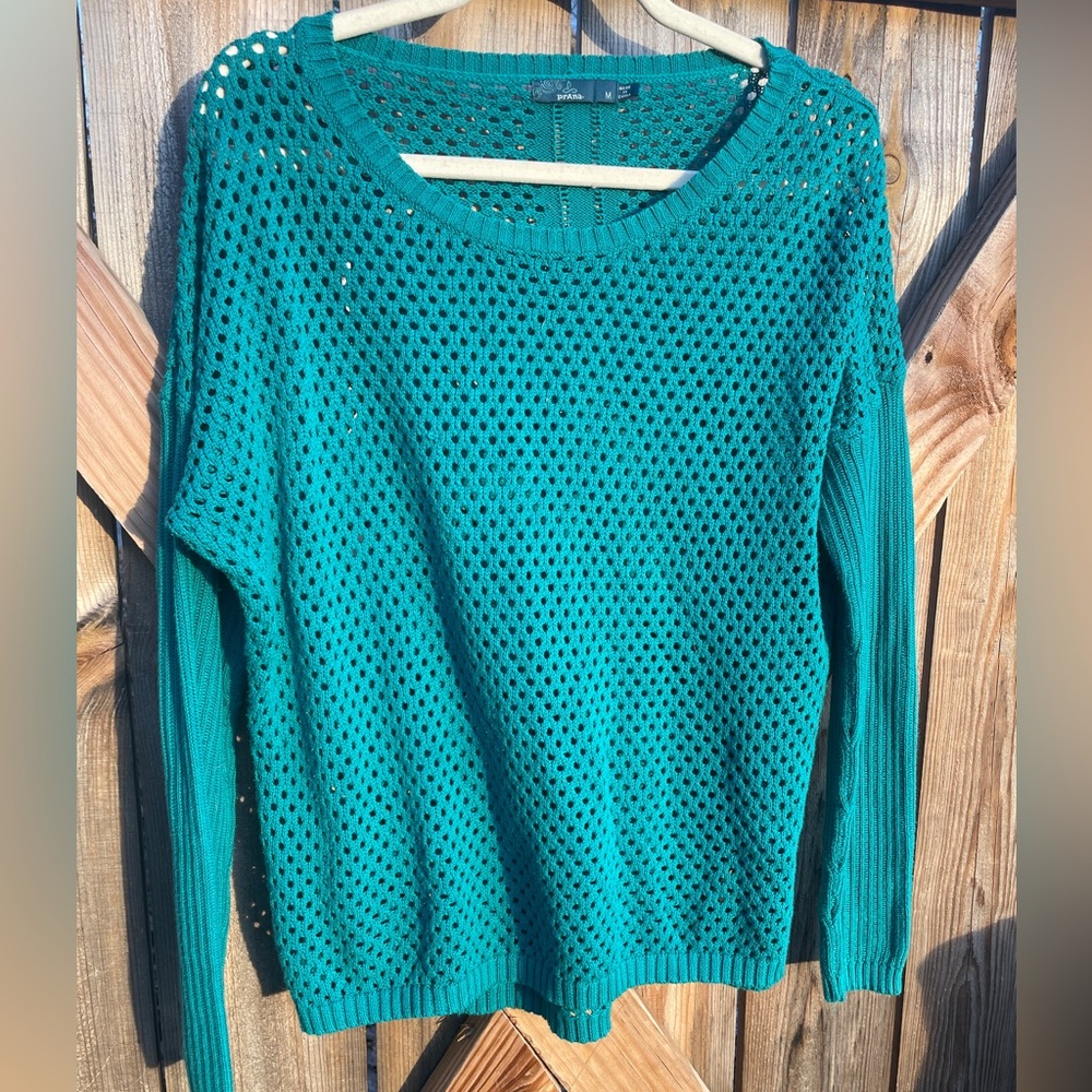 Prana Parker open knit organic sweater size medium